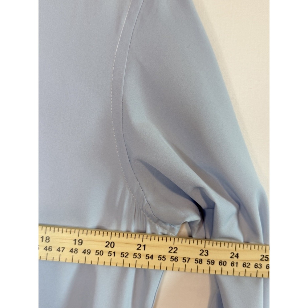 Manfinity Shirt Mens Mens Blue Long Sleeve Button Front Stretch Dress Casual - Picture 5 of 12